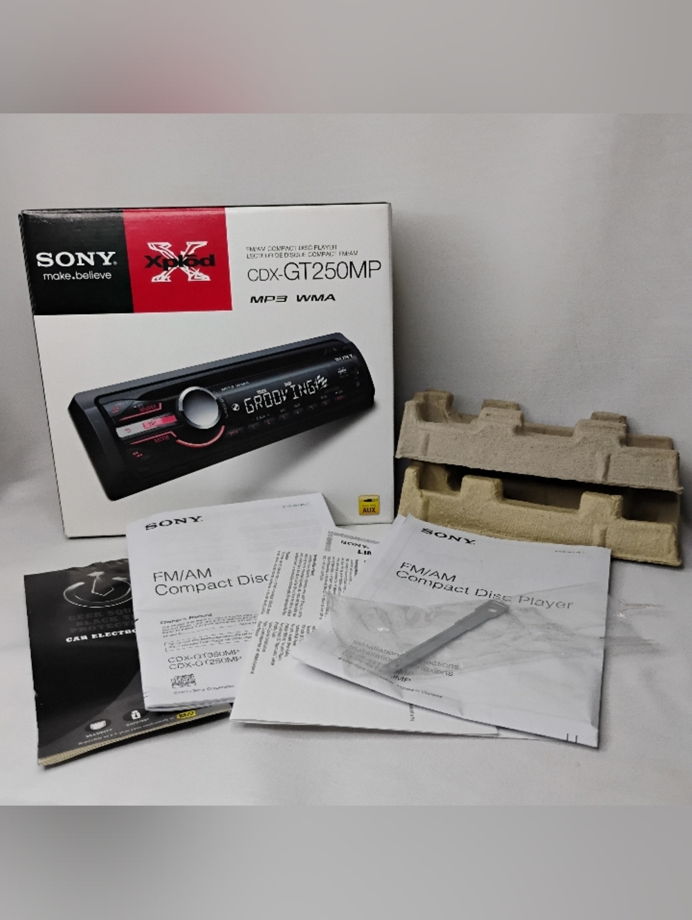(BOX ONLY) Sony Xplod CDX-GT250MP Replacement Box + Instructions Manual & Key